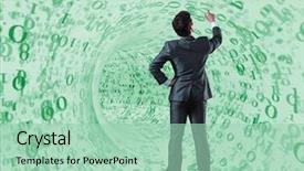  Presentation with funnel - PPT layouts with businessman against the funnel made background and a mint green colored foreground