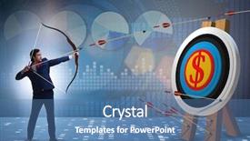  Presentation with bow and arrow - Presentation with businessman aiming arrow with bow background and a teal colored foreground