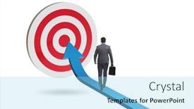  Presentation with huddle up for success - Slide set with businessman-aiming-for-the-success background and a  colored foreground