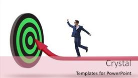  Presentation with success - Presentation theme with businessman-aiming-for-the-success background and a coral colored foreground