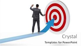  Presentation with success - Theme featuring businessman-aiming-for-the-success background and a white colored foreground