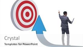  Presentation with success - Slide deck featuring businessman-aiming-for-the-success background and a  colored foreground