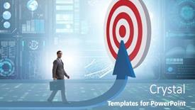  Presentation with success - Slide set having businessman-aiming-for-the-success background and a teal colored foreground