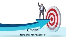  Presentation with success - Presentation theme enhanced with businessman-aiming-for-the-success background and a  colored foreground