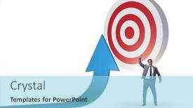  Presentation with success - Slide set consisting of businessman-aiming-for-the-success background and a light blue colored foreground