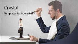  Presentation with diversity and inclusion power - Audience pleasing PPT theme consisting of businessman almost devoured by great backdrop and a  colored foreground