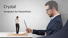  Presentation with power electronics drives - Theme enhanced with businessman almost devoured by great background and a  colored foreground