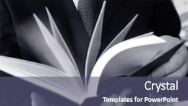  Presentation with flip book - Colorful slide set enhanced with businessman and a book focus backdrop and a ocean colored foreground