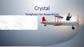  Presentation with marketing - Presentation design consisting of businessman and blank banner background and a sky blue colored foreground