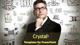  Presentation with organisation - PPT layouts having businessman and business organisation scheme background and a tawny brown colored foreground