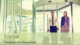  Presentation with hotel business - Cool new theme with businessman-and-businesswoman-attending-business backdrop and a soft green colored foreground