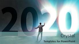  Presentation with new year 2020 - PPT layouts enhanced with businessman-and-concept-of-new background and a light blue colored foreground