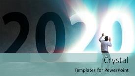  Presentation with new year 2020 - Presentation theme consisting of businessman-and-concept-of-new background and a light blue colored foreground