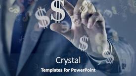  Presentation with dollar - Slide deck featuring businessman-and-dollar-in-business background and a  colored foreground