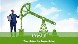  Presentation with energy oil - Beautiful presentation design featuring businessman-and-green-oil-energy backdrop and a tawny brown colored foreground