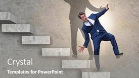  Presentation with shadow - Beautiful presentation theme featuring businessman-and-his-shadow backdrop and a gray colored foreground