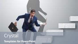  Presentation with shadow - Colorful PPT theme enhanced with businessman-and-his-shadow backdrop and a gray colored foreground