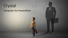  Presentation with future - Beautiful slide deck featuring businessman and illustrating his future backdrop and a light gray colored foreground