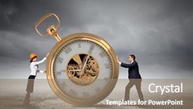  Presentation with leadership - Beautiful presentation featuring businessman and pocket watch time backdrop and a coral colored foreground
