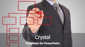  Presentation with organization - Audience pleasing presentation theme consisting of businessman and red organization chart backdrop and a dark gray colored foreground