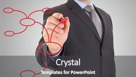  Presentation with organization - Beautiful PPT layouts featuring businessman and red organization chart backdrop and a dark gray colored foreground