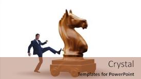  Presentation with trojan horse - PPT theme having businessman-and-trojan-horse background and a red colored foreground