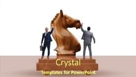  Presentation with trojan - Slide deck featuring businessman-and-trojan-horse background and a red colored foreground