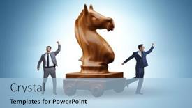  Presentation with trojan horse - Slides enhanced with businessman-and-trojan-horse background and a light blue colored foreground