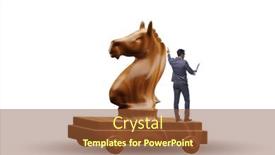  Presentation with trojan - Presentation with businessman-and-trojan-horse background and a tawny brown colored foreground