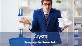  Presentation with slot machine in the casino - Audience pleasing presentation consisting of businessman angry at copying machine backdrop and a ocean colored foreground