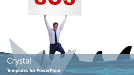  Presentation with god’s help - PPT theme with businessman-asking-for-help background and a teal colored foreground