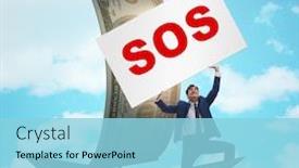  Presentation with power to help - Presentation featuring businessman-asking-for-help background and a light blue colored foreground