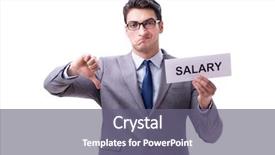  Presentation with salary and benfits - Amazing PPT theme having businessman asking for salary increase backdrop and a gray colored foreground
