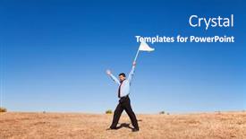  Presentation with silver fern black white flag - Theme with businessman-asking-for-surrendering-holding background and a teal colored foreground