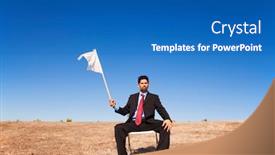  Presentation with silver fern black white flag - PPT theme consisting of businessman-asking-for-surrendering-holding background and a teal colored foreground