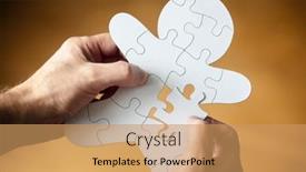  Presentation with health wellbeing - Slide deck consisting of businessman-assembling-missing-jigsaw-puzzle background and a coral colored foreground