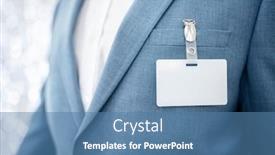  Presentation with exhibition - Audience pleasing presentation theme consisting of businessman-at-an-exhibition backdrop and a teal colored foreground