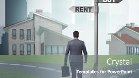  Presentation with crossroads - Audience pleasing presentation consisting of businessman-at-crossroads-betweem-buying backdrop and a gray colored foreground