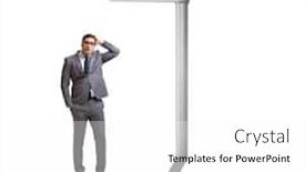  Presentation with crossroads - Presentation theme having businessman-at-crossroads-betweem-buying background and a white colored foreground