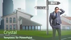  Presentation with crossroads - Cool new theme with businessman-at-crossroads-betweem-buying backdrop and a tawny brown colored foreground