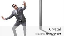  Presentation with crossroads - Theme with businessman-at-crossroads-betweem-buying background and a white colored foreground