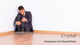  Presentation with office room - PPT layouts with businessman-at-the-corner background and a lemonade colored foreground