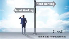  Presentation with crossroads - Presentation with businessman-at-the-crossroads background and a light blue colored foreground