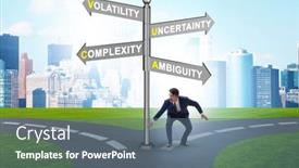  Presentation with crossroads - Slides enhanced with businessman-at-the-crossroads background and a ocean colored foreground