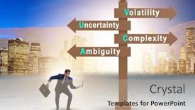  Presentation with crossroads - Presentation with businessman-at-the-crossroads background and a soft green colored foreground