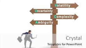  Presentation with crossroads - Slide deck featuring businessman-at-the-crossroads background and a white colored foreground