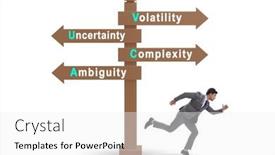  Presentation with crossroads - PPT layouts with businessman-at-the-crossroads background and a white colored foreground