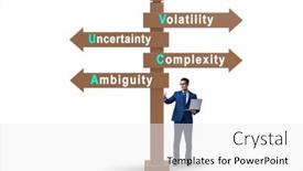  Presentation with crossroads - Slides enhanced with businessman-at-the-crossroads background and a white colored foreground