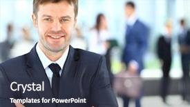  Presentation with successful - Audience pleasing slide set consisting of businessman at the office leading backdrop and a tawny brown colored foreground