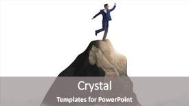  Presentation with mountain top - Amazing presentation design having businessman at the top backdrop and a gray colored foreground